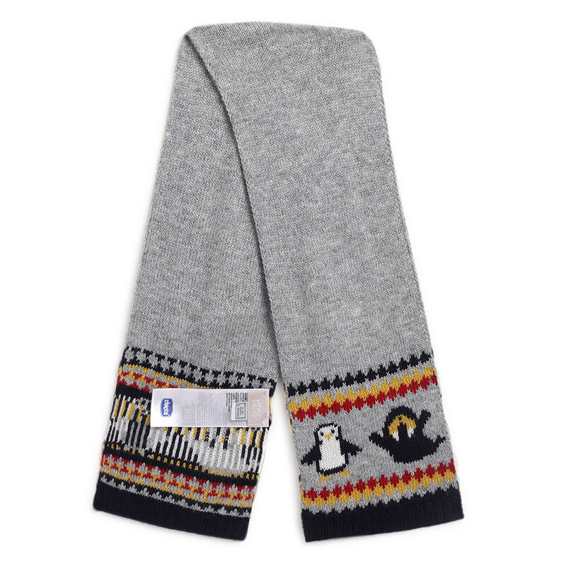 Boys Dark Blue Printed Cap with Scarf image number null